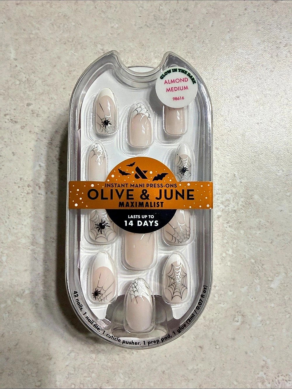 Olive & June Spiderweb Chrome French Medium Almond Instant Mani Press-On Nails